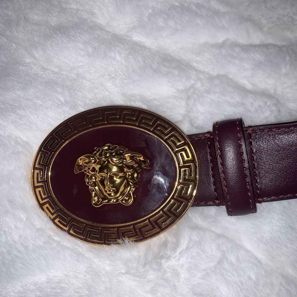 Mens Versace Oval Medallion Vitello Belt